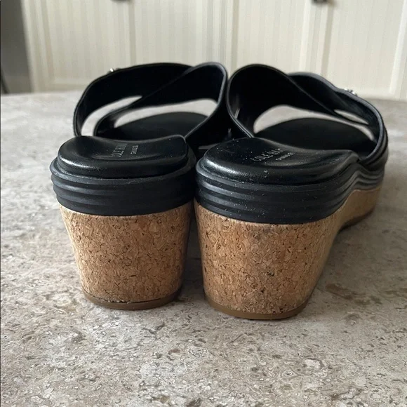 Cole Haan Black Leather Crisscross Mules - Picture 4 of 8